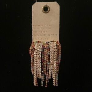 Anthropologie Fireworks Cubic Zirconia Earrings. NWT